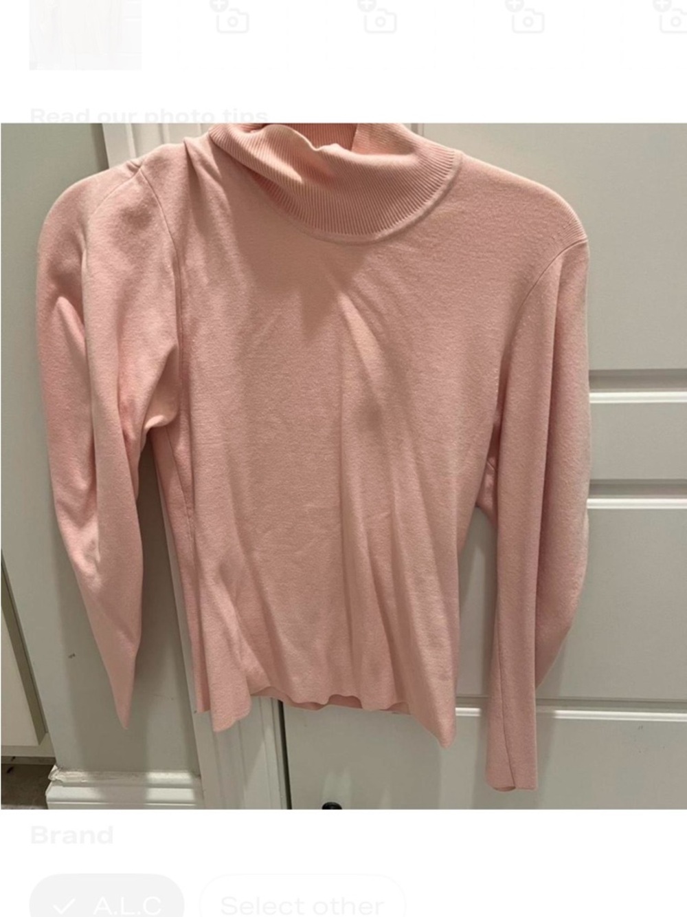 A.L.C. Light Pink Turtleneck Sweater
